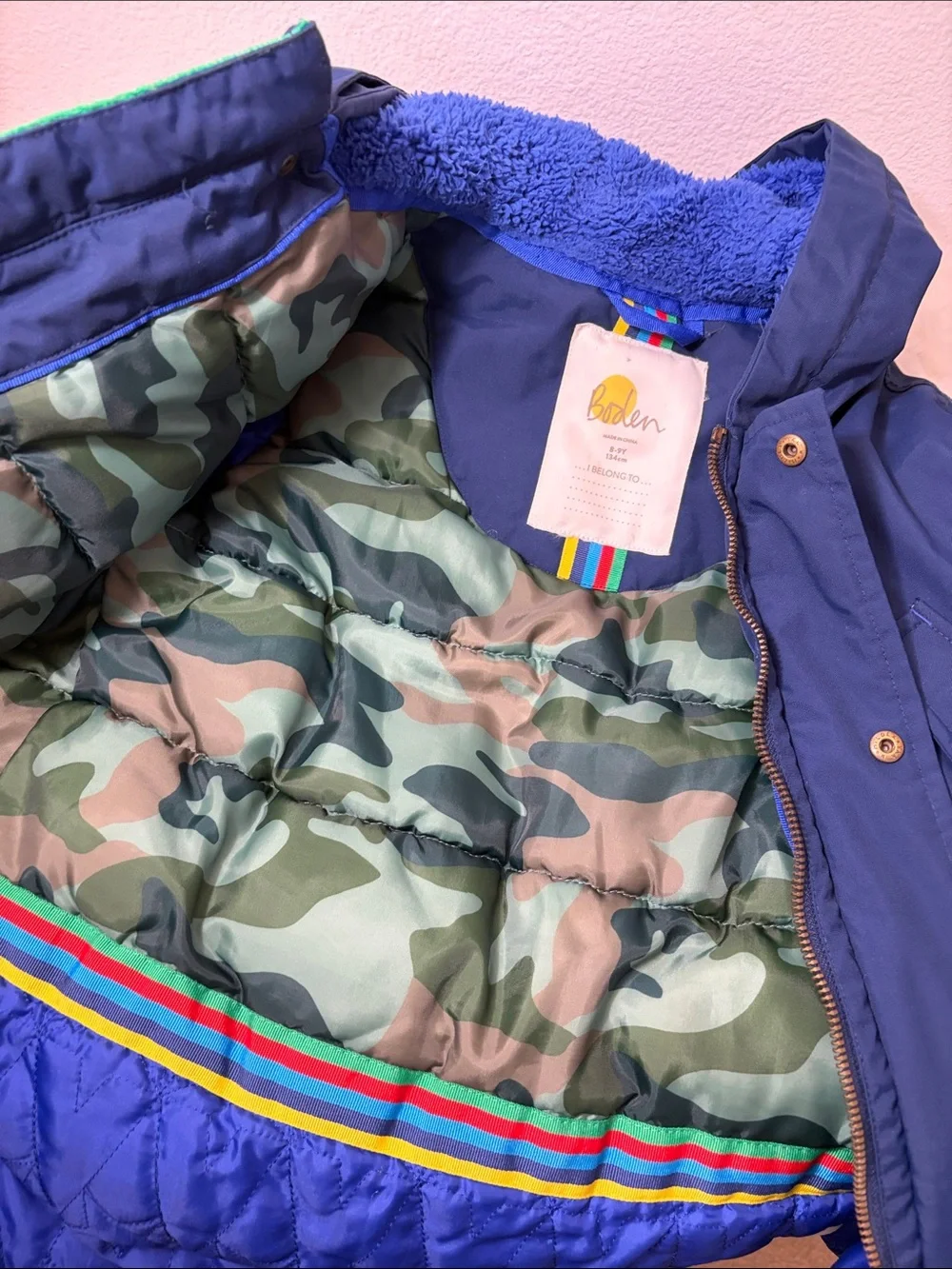 Boden Navy Hooded Winter Kids Jacket